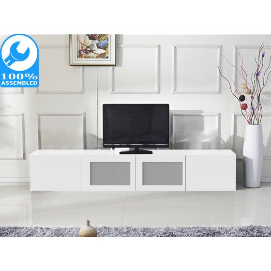 Grandora TV Entertainment Unit in Gloss White 2.4m