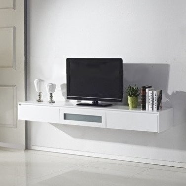 Expressia Floating TV Cabinet in Gloss White 2m