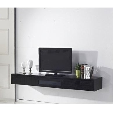 Expressia Floating TV Cabinet in Gloss Black 2m