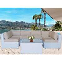Majeston 6 Seat Modular Outdoor Lounge Set in White