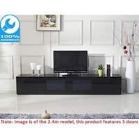Grandora TV Entertainment Unit in Gloss Black 1.8m