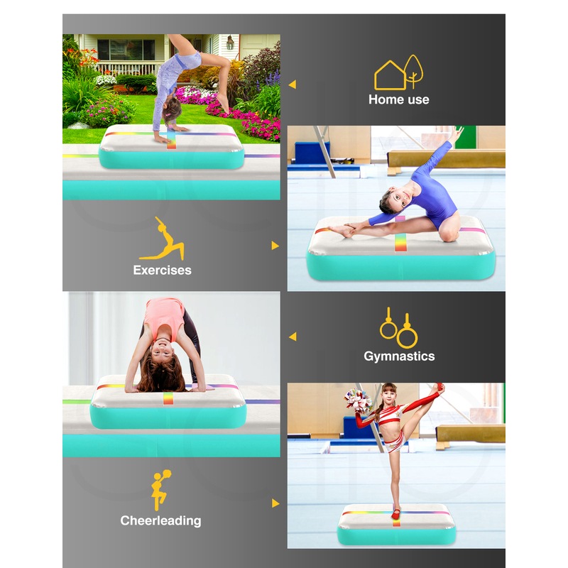 Centra 0.6X1M Air Track Block Inflatable Mat Airtrack Tumbling Gymnastics Blue MyDeal