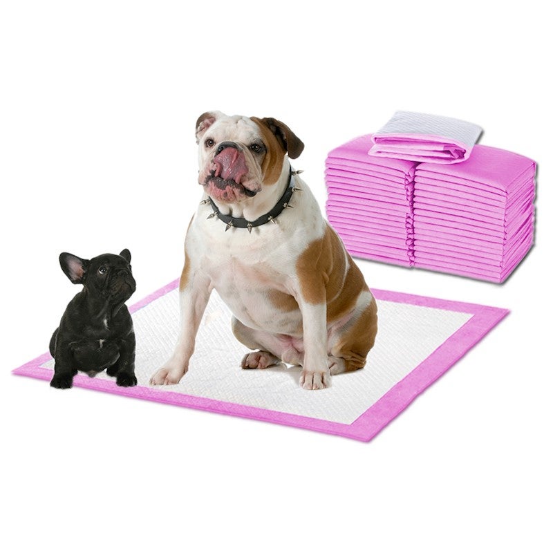 New 100pcs 60x60cm Puppy Pet Dog Indoor Cat Toilet Training Pads Absorbent Pink