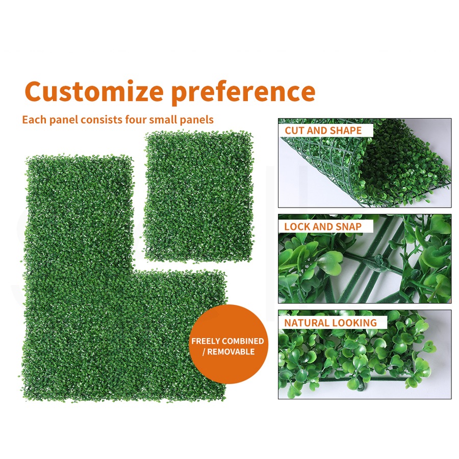 40cm x 60cm 10Pcs Marlow Artificial Grass Green Wall Panels Fake Greenery Turf Mat