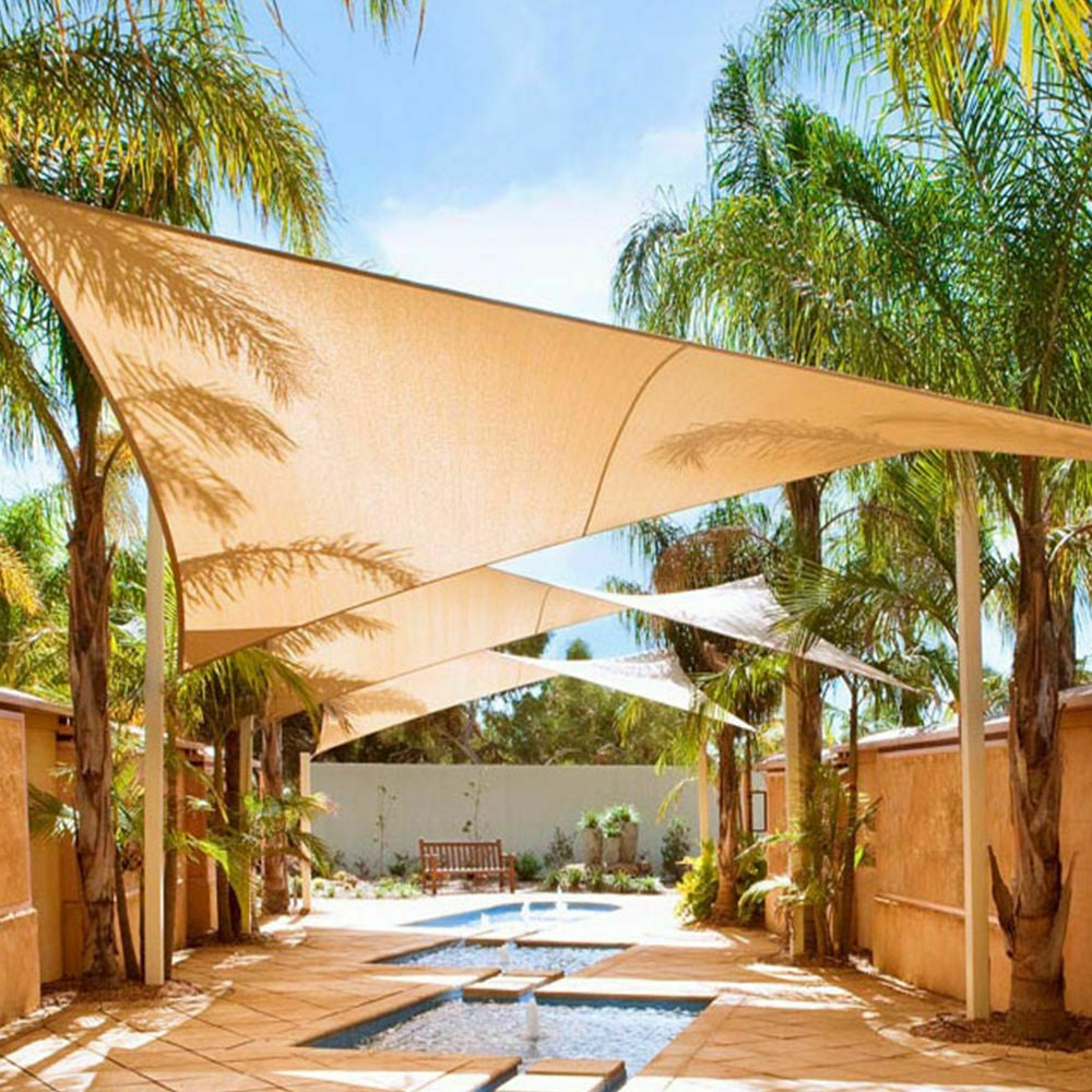 180/280 GSM Heavy Duty Shade Sail Sun Canopy Outdoor Triangle Square Rectangle