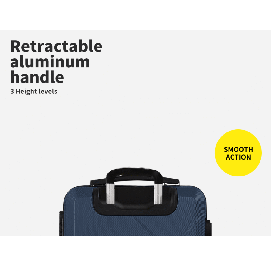 Slimbridge 2Pcs 20"Travel Luggage Set 12"Hand Carry On Bag Suitcase Case Navy