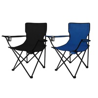 Levede 2Pcs Folding Camping Chairs Arm Foldable Portable Outdoor Fishing Picnic