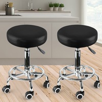 Levede 2x Levede Salon Stool Swivel Bar Stools Chairs Barber Lift Hairdressing Round
