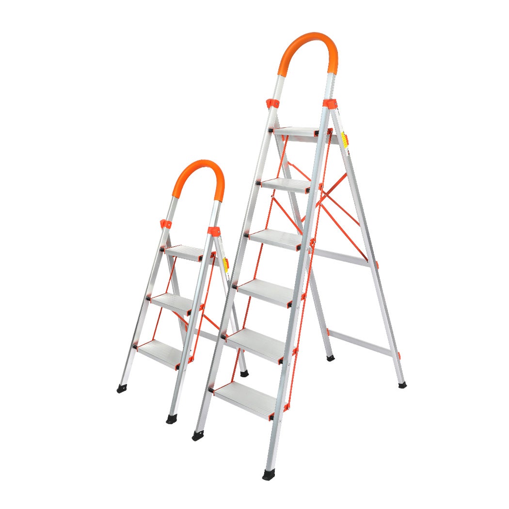 Traderight 3/4/5/6 Step Ladder Folding Aluminium Portable MultiPurpose Household