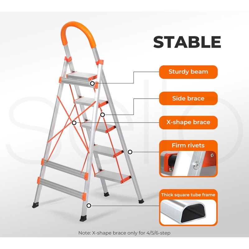 Step Ladder Folding Ladder 4-Step Ladders Creative A-Frame Aluminum Folding  Ladder with Balance Bar Easy Step Ladders Family Small Extension Ladder  Collapsible Ladder Stepladder (Color : Rose Gold, : : Tools 