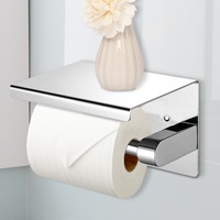 Traderight Toilet Paper Holder Roll Bath Tissue Storage Hook Rack Stainless Steel Silver
