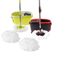 Cleanflo Spin Mop Bucket Set 360° Stainless Steel Rotating Wet Dry Microfiber