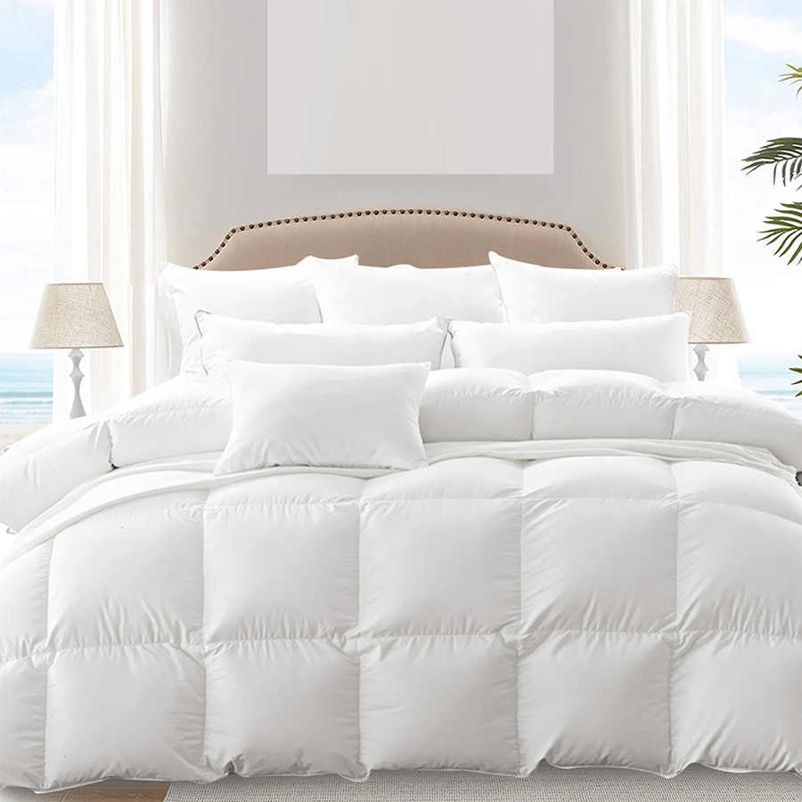 Buy DreamZ Single Doona Goose Down Quilt 500GSM, Breathable Cotton ...