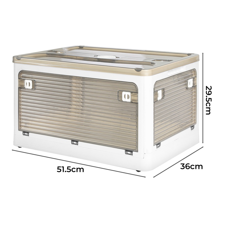 Buy STACKED 55L Storage Boxes Stackable Container with Lid 5 Sides Open ...