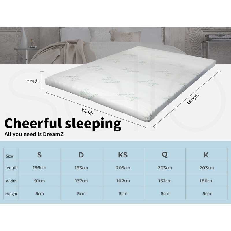 Buy Dreamz Mattress Topper Cool Gel Memory Foam Bamboo Cover Double
