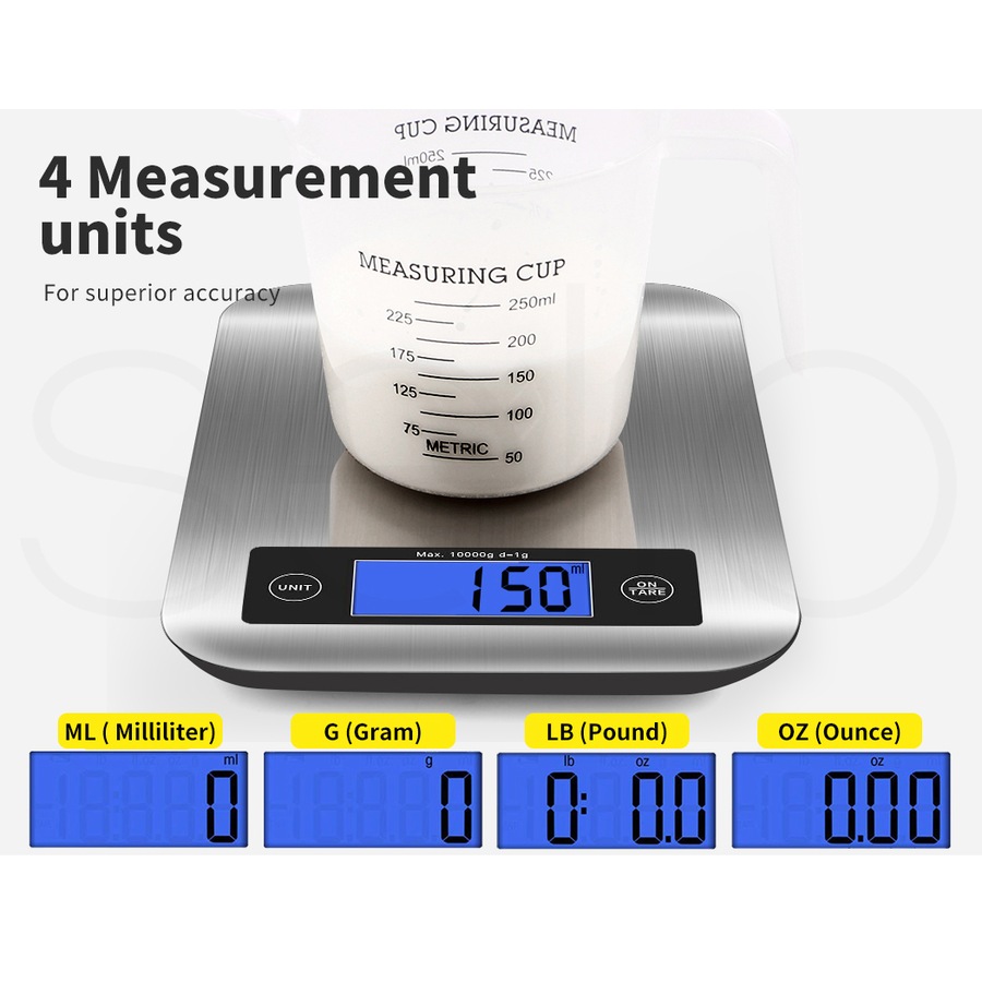 Toque Digital Kitchen Food Scales 10kg LCD Electronic Balance Weight Postal Scale