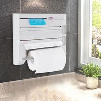 Traderight 6in1 Wall Mounted Kitchen Rack Towel Holder Foil Roll Organizer Film Dispenser