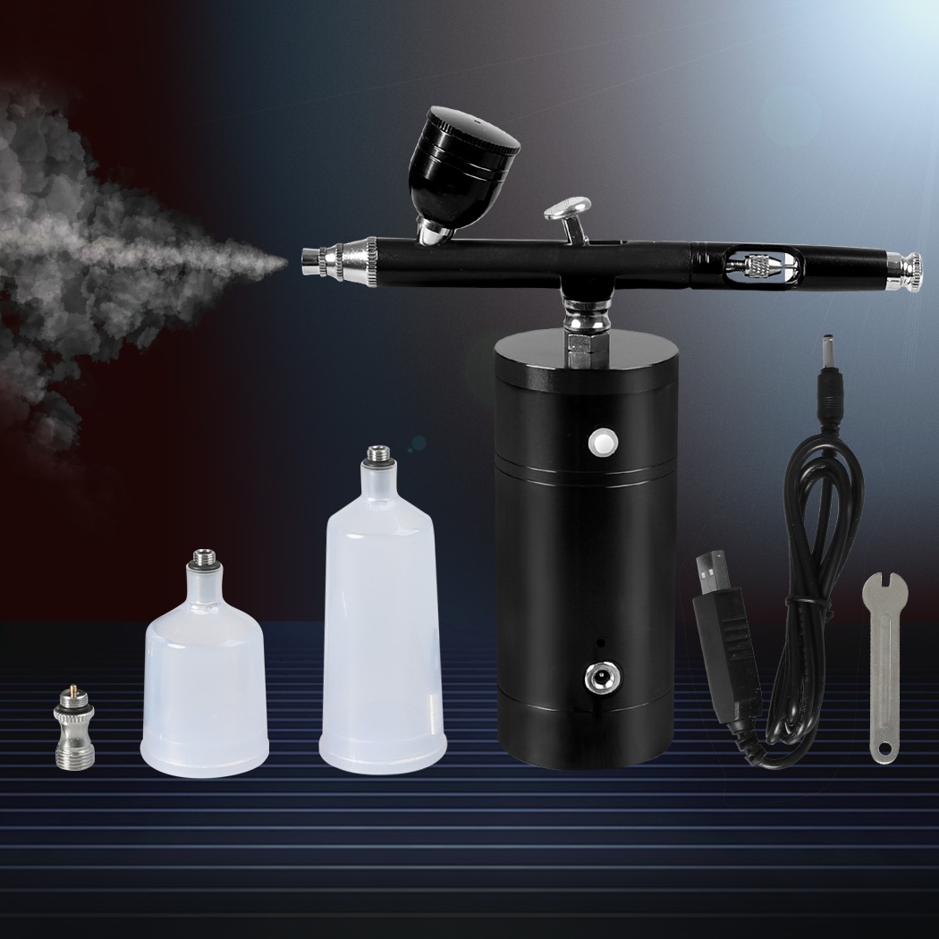Traderight Airbrush Kit Compressor Cordless Dual Action USB Portable Spray Paint Australia