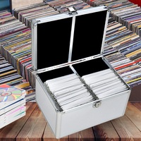Traderight 240 Discs Aluminium CD DVD Cases Bluray Lock Storage Box Organizer Free Inserts