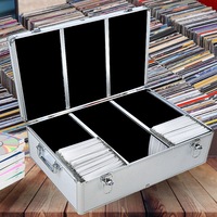 Traderight 500 Discs Aluminium CD DVD Cases Bluray Lock Storage Box Organizer Free Inserts
