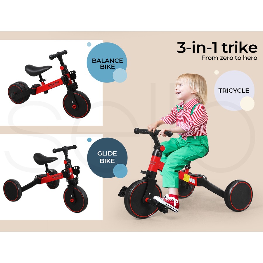 BoPeep Toddler Tricycle 3-in-1 Balance Ride-On Push Bike