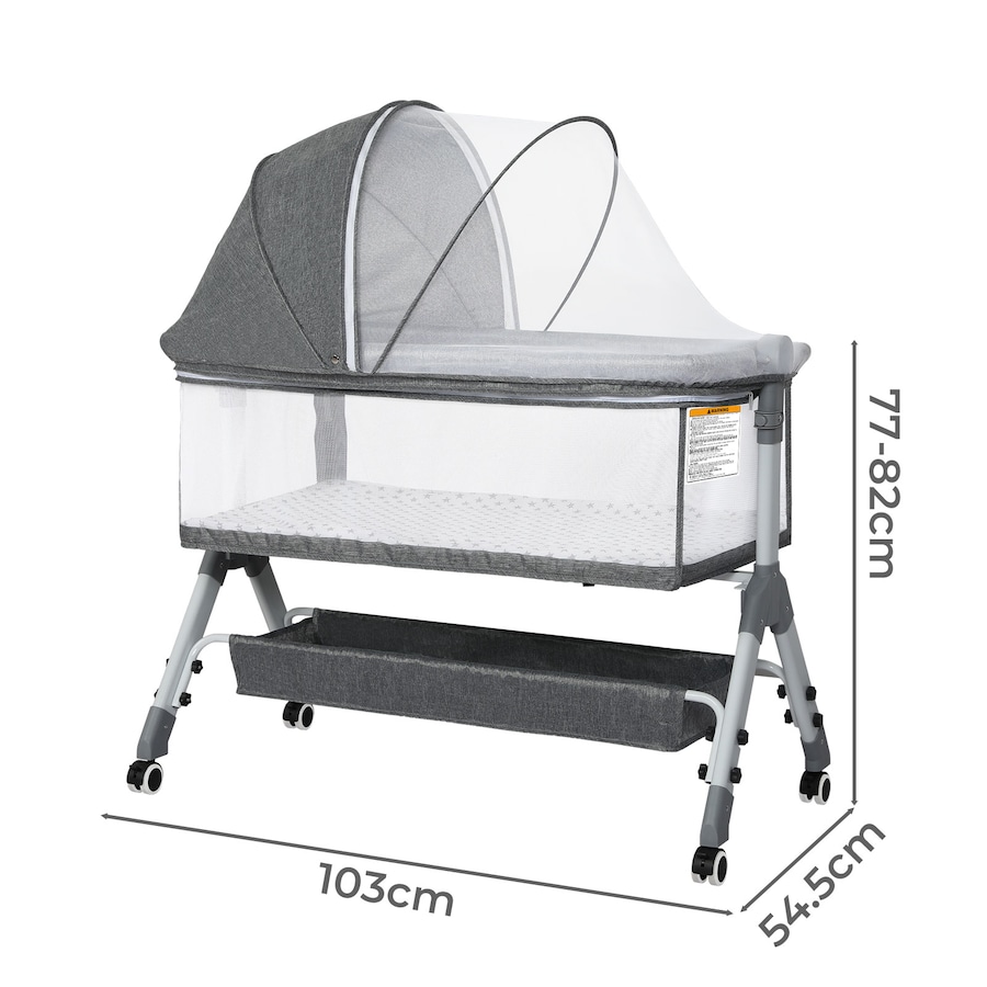 Bopeep Baby Cot Bed Crib Newborn Co-Sleeper Bassinet Safety Adjustable Bedside