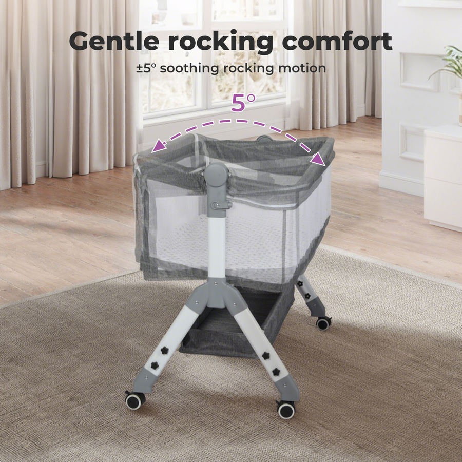 Bopeep Baby Cot Bed Crib Newborn Co-Sleeper Bassinet Safety Adjustable Bedside