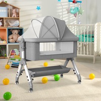 Bopeep Baby Cot Bed Crib Portable Bassinet Safety Fence Adjustable Bedside
