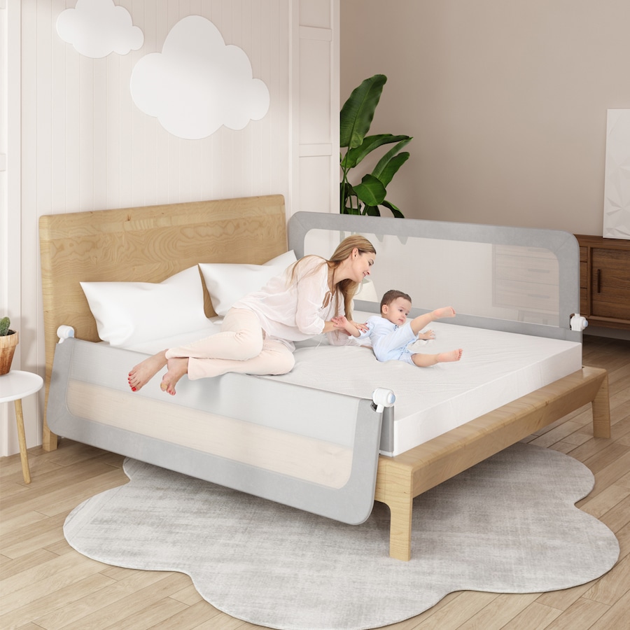 BoPeep 180cm Adjustable Baby Bed Rail Foldable Safety Guard, 70/83cm Height