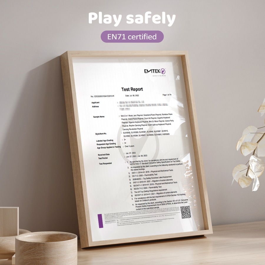 BoPeep Kids Keyboard Playmat 93x89cm Music Dance Piano Floor Mat