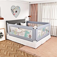 Bopeep Kids Baby Safety Bed Rail Guard Adjustable Folding Child Toddler S Grey