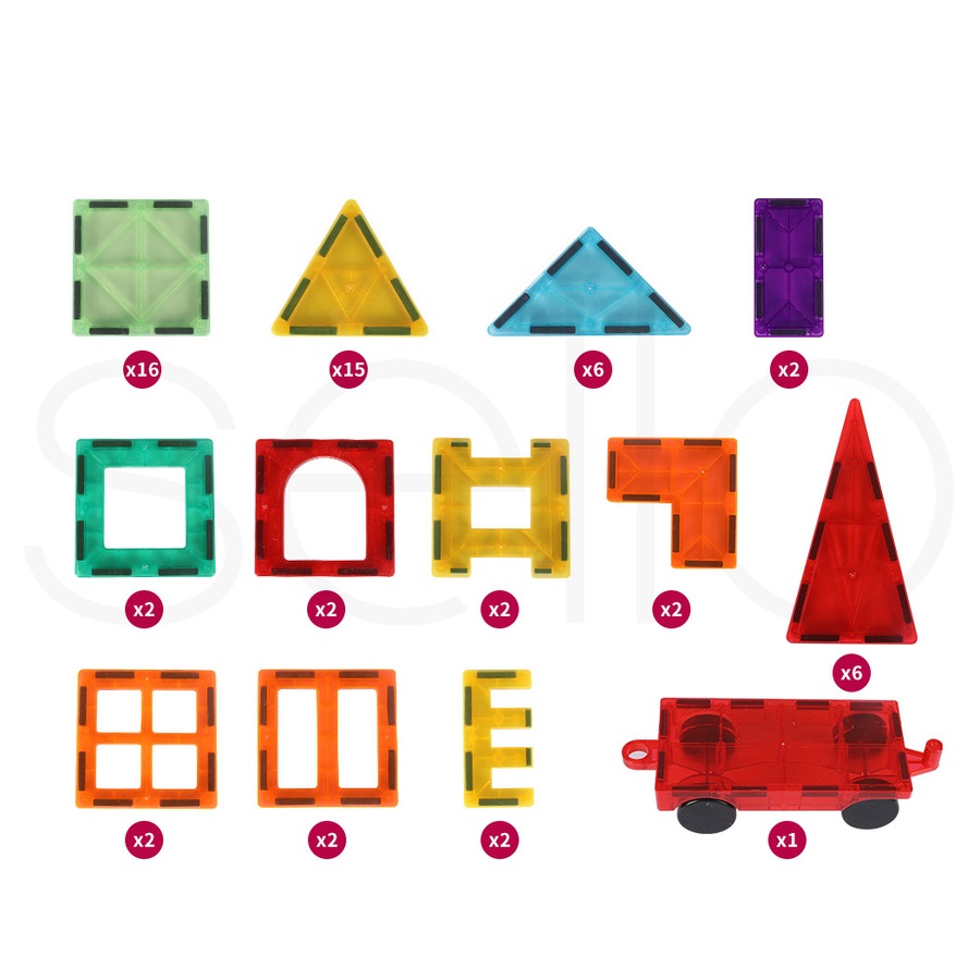 BoPeep 60Pcs Magnetic Tile Set Kids Building Construction Toys