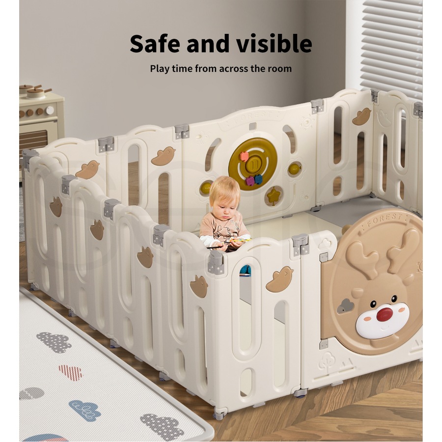 BoPeep Baby Kids Playpen 190x158cm 16 Panels