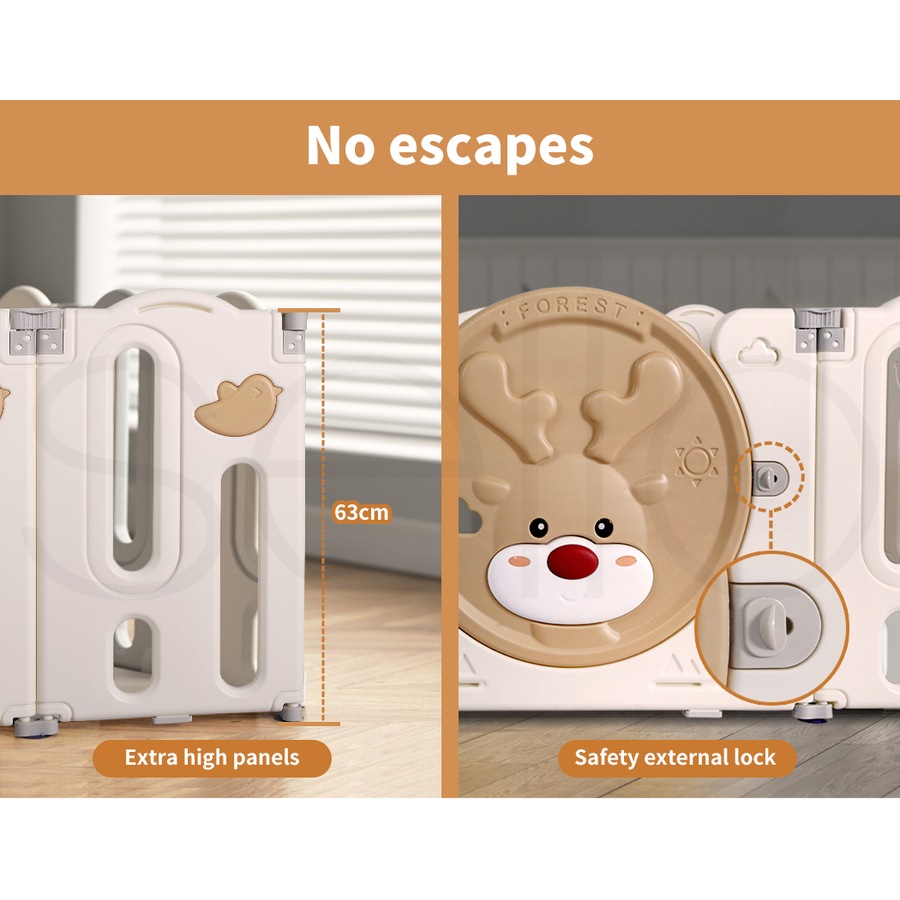 BoPeep Baby Kids Playpen 190x158cm 16 Panels