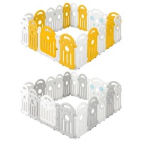 Bopeep Kids Playpen Safety Gate Toddler Fence Child Play Grey Yellow 18-24 Panel
