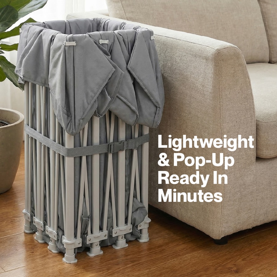 BoPeep 180x180x65cm Foldable Kids Playpen Pop-Up Baby Safety Mesh Fence & Toddler Play Center