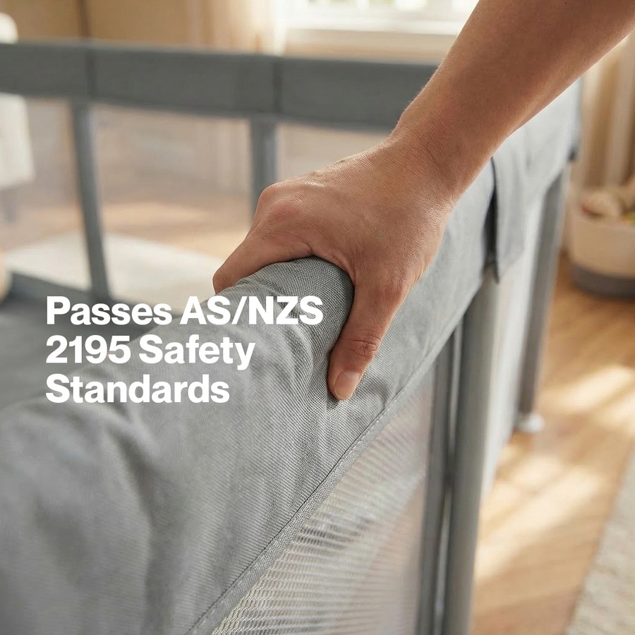 BoPeep 180x180x65cm Foldable Kids Playpen Pop-Up Baby Safety Mesh Fence & Toddler Play Center