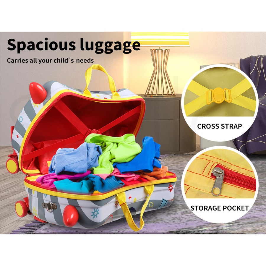 BoPeep 17" Kids Ride-On Luggage Suitcase - Octopus Design