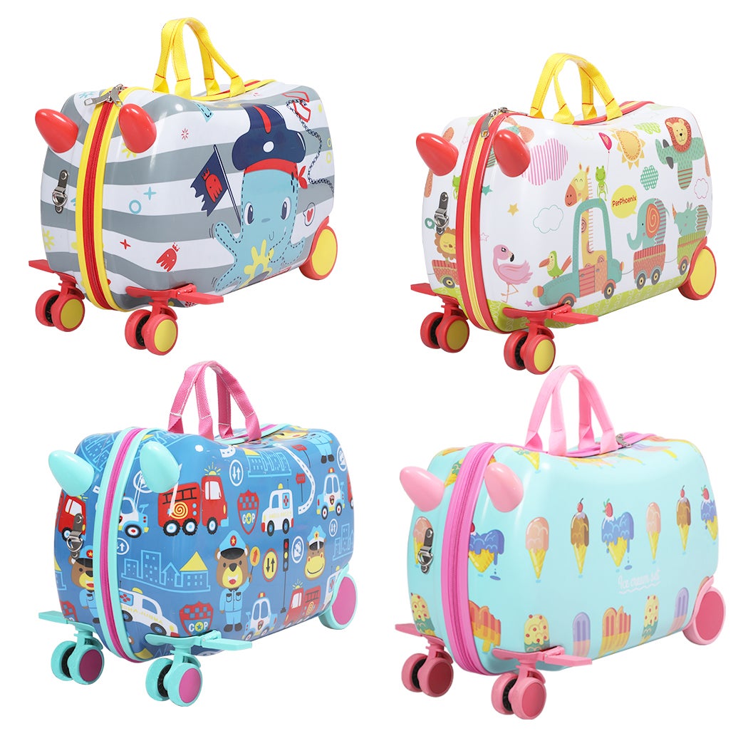 Bopeep Kids Ride On Suitcase Children Travel Luggage Carry Bag Trolley Wheel