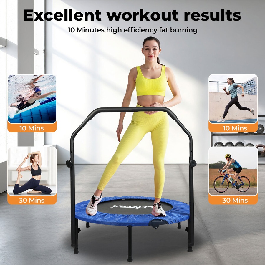 Centra 40" Mini Trampoline Rebounder Folding Fitness Exercise Home Gym Indoor
