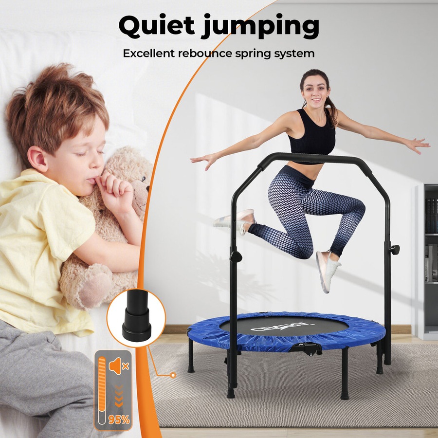 Centra 40" Mini Trampoline Rebounder Folding Fitness Exercise Home Gym Indoor