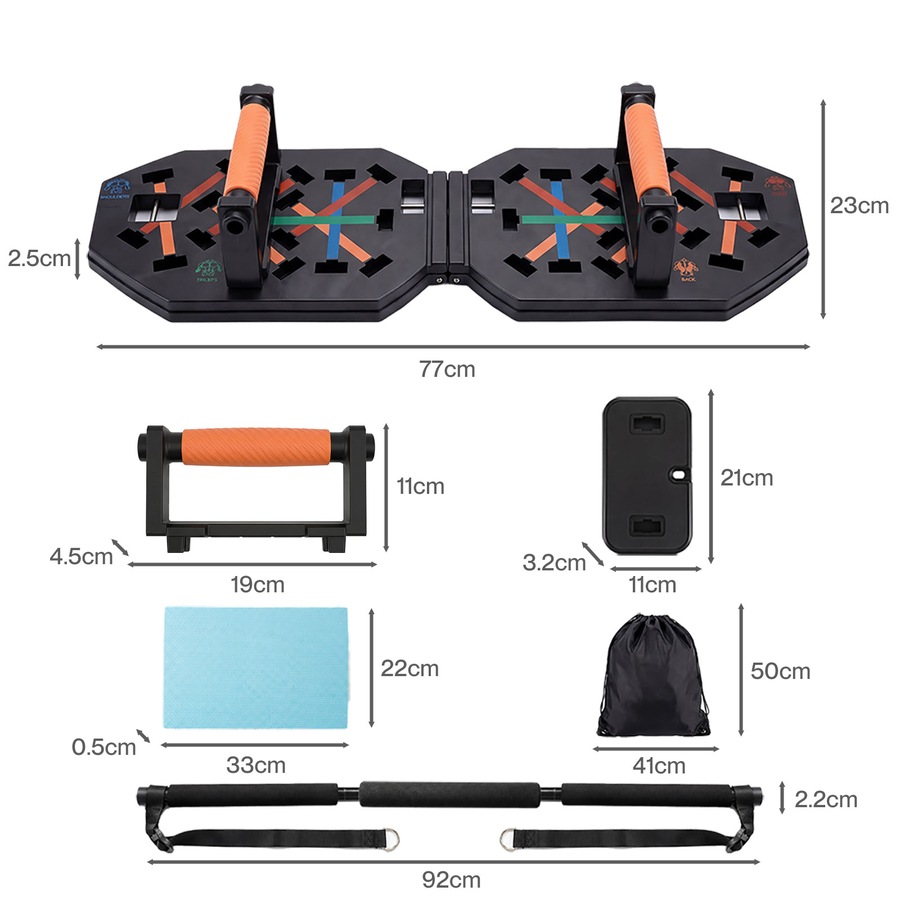 Buy Centra Push Up Board, Foldable 10-in-1 Home Gym Workout Training ...