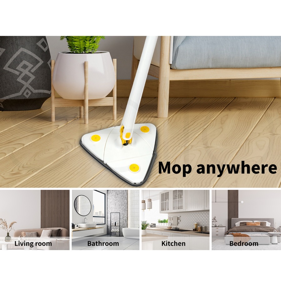Cleanflo Spin Mop with 5 Heads - White