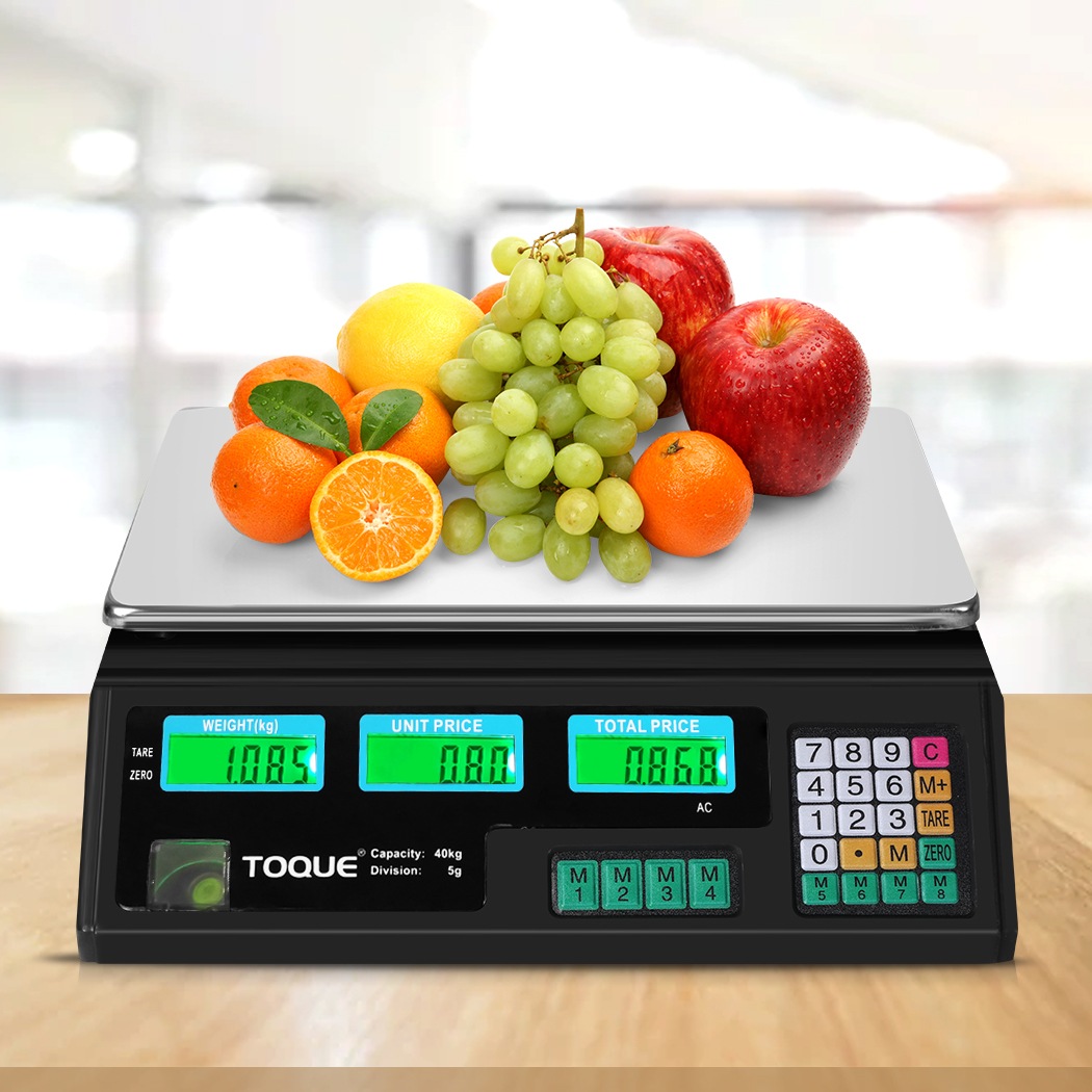 Buy Toque Digital Scales Electronic Kitchen Scale Accurate Fruit Food Weight 40KG MyDeal