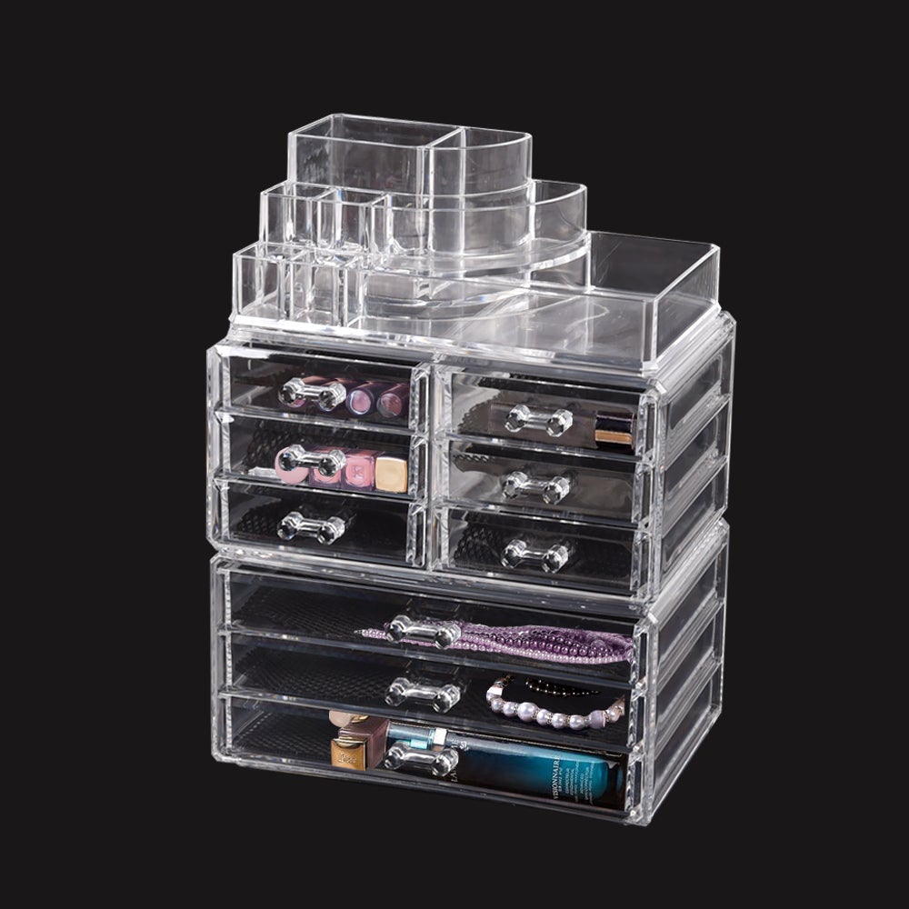 Cosmetic Storage Organiser Makeup Organizer Jewellery Box Acrylic Holder Drawer