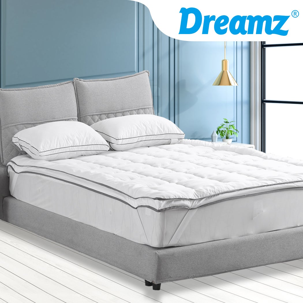 Dreamz Bedding Luxury Pillowtop Mattress Topper Mat Pad Protector Cover Queen