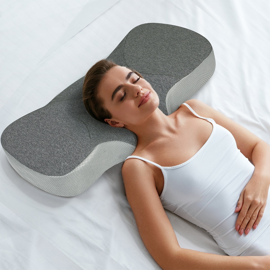 DreamZ Cervical Memory Foam Pillow Neck Shoulder Support - Grey