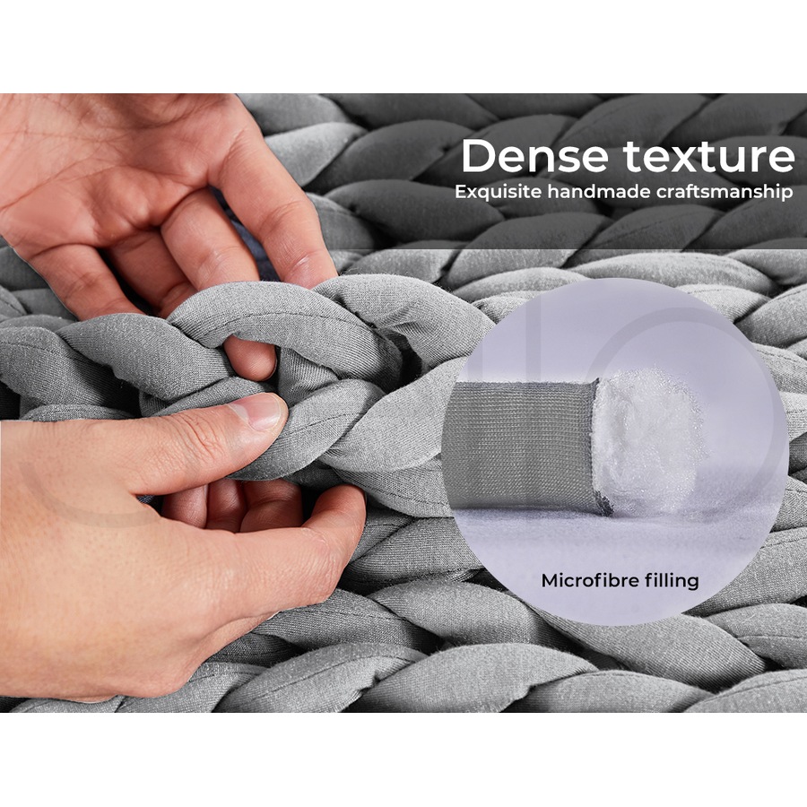 DreamZ Weighted Blanket Knitted 3kg Chunky 121x91cm, Grey