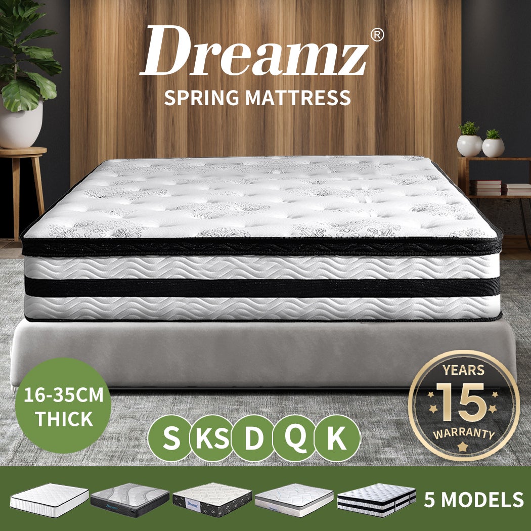 Dreamz Mattress Queen Double King Single Bed Top Pocket Spring Firm Foam