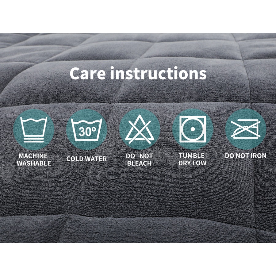 500GSM DreamZ Velvet Quilt Doona Blanket King Size - Grey